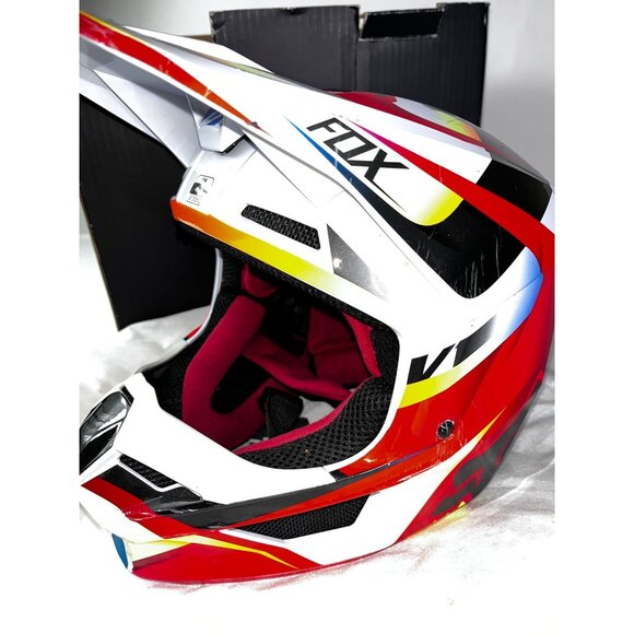 Fox Youth V1 Motocross Helmet Red White YM Box & Dust Bag Included Super Conditi - Picture 2 of 10